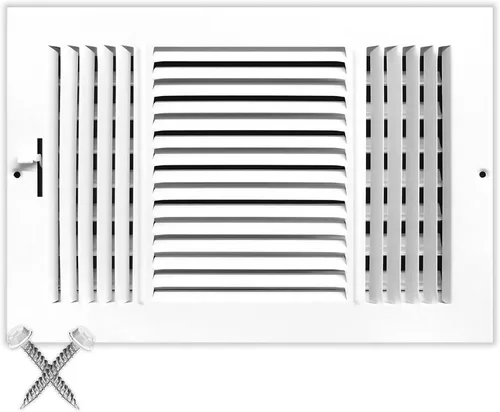 Vista 27 de HVAC Premium Rejilla de Suministro de Aire de 1 Vía de 10'' X 6'' - Tapa de Ventilación y Difusor - Cara Plana Estampada - Blanco
