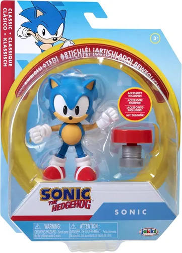 Vista 6 de Sonic 4"- Classic Sonic w/Spring- Wave 4 (en línea) articulado