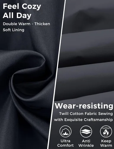 Vista 4 de wantdo Chaleco de invierno acolchado para hombre, chaqueta sin mangas gruesa con capucha desmontable