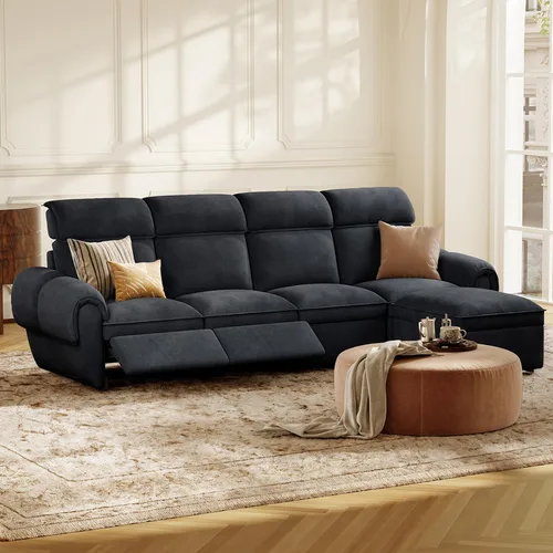 Vista 18 de ALIVING Sofá modular seccional, sofá reclinable de 3 plazas para sala de estar, blanco roto Blanco hueso