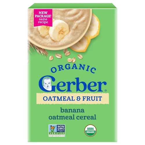 Vista 12 de Gerber Cereal de avena orgánico etapa 1, 8 onzas, paquete de 5