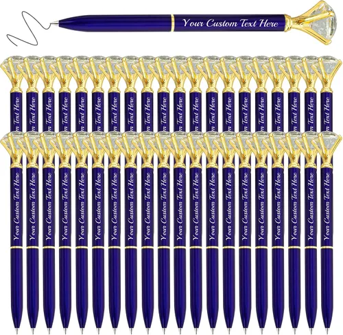 Vista 47 de Bolígrafos personalizados de diamantes personalizados con nombre a granel de metal de cristal grabado, bolígrafos divertidos brillantes a granel