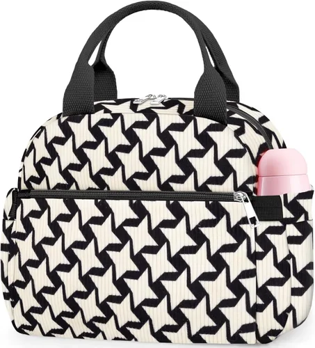 Vista 29 de KUBYA Lonchera de Pana Bolsa de Almuerzo para Mujeres y Hombres, Linda Fresa Pequeña Aislada Reutilizable Trabajo A Prueba de Fugas Simple Loncheras