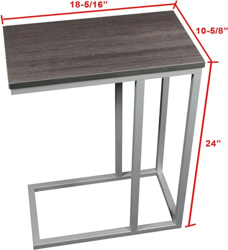Vista 2 de CKP The Austin C - Soporte para mesa auxiliar/portátil, acabado de madera de cebra, base plateada con deslizadores ajustables Madera de cebra