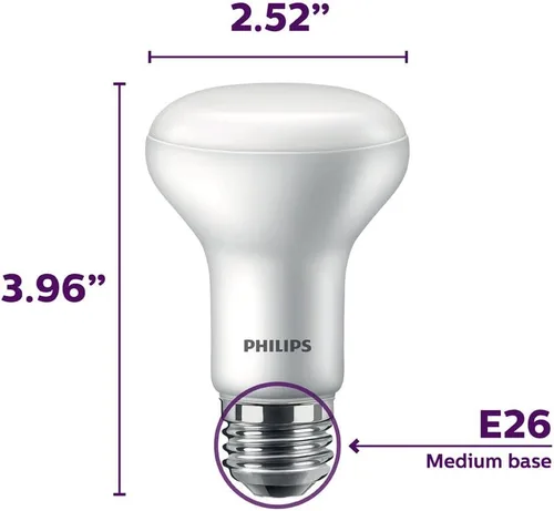 Vista 2 de Philips Bombilla LED regulable R20 con efecto de brillo cálido: 450 lúmenes, 2200-2700 Kelvin, 6 vatios (equivalente a 45 vatios), base E26, blanco
