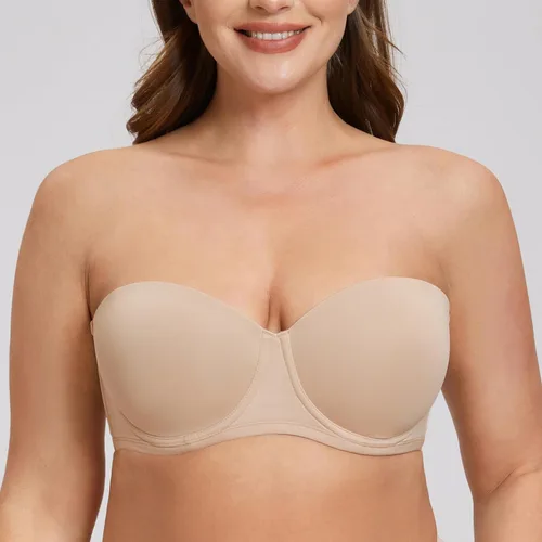 Vista 6 de MELENECA Sujetador sin tirantes para mujer para busto grande y espalda alisado talla grande con aros