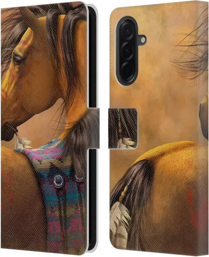 Vista 352 de Head Case Designs Officially Licensed Laurie Prindle A Morgan Christmas Western Stallion Leather Wallet Case Compatible with Samsung Galaxy A07 4G