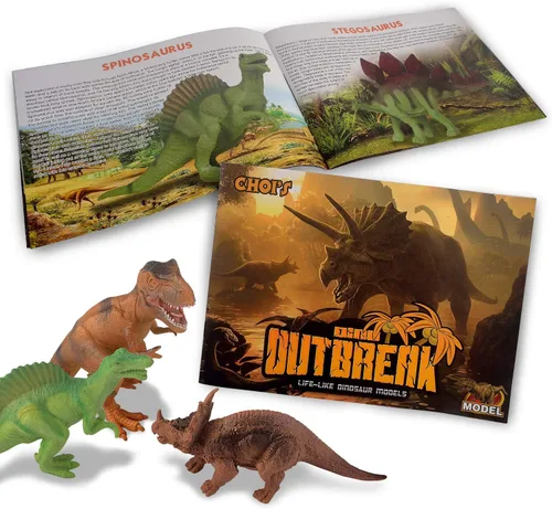 Vista 6 de Juguetes de Dinosaurio para Niños Pequeños y Niños de 3-5 5-7 - Figuras de Dinosaurio Paquete de 20 Piezas con Libro Educativo, Juguete para Niños