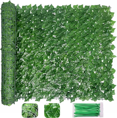 Vista 14 de Bybeton Pantalla de Cerca de Privacidad de Hiedra Artificial - 40" X 80" Anti-UV Hojas Falsas Enredaderas - Privacidad para Patio Balcón, Jardín