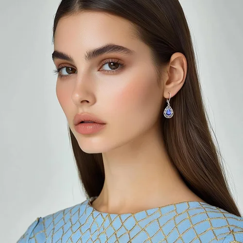Vista 99 de Aretes colgantes de plata de ley con diseño de árbol de la vida, flor, abeja, animales, gato, colibrí, piedra lunar, turquesa, aretes con cierre