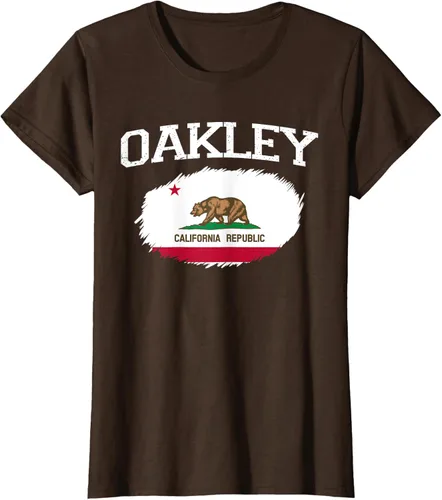 Vista 18 de OAKLEY CA CALIFORNIA Flag Vintage USA Sports Hombre Mujer Camiseta, Negro