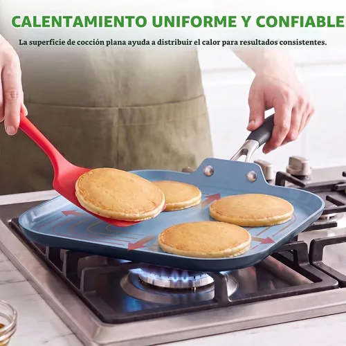Vista 3 de NutriChef 11-Inch Square Griddle Pan Nonstick with Induction Base