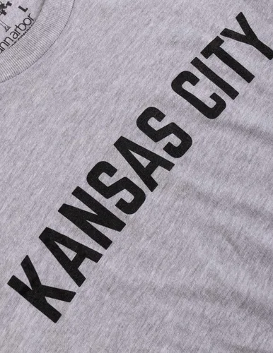 Vista 5 de Kansas City Clásico Retro City Gris Estilo Missouri MO KS River Hombres Mujeres Camiseta