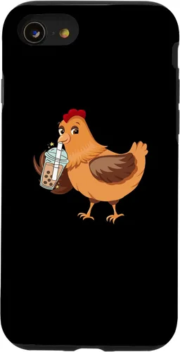 Vista 13 de Funda divertida para iPhone 14 con leche Boba para bebedor de té con leche y pollo, para iPhone 14