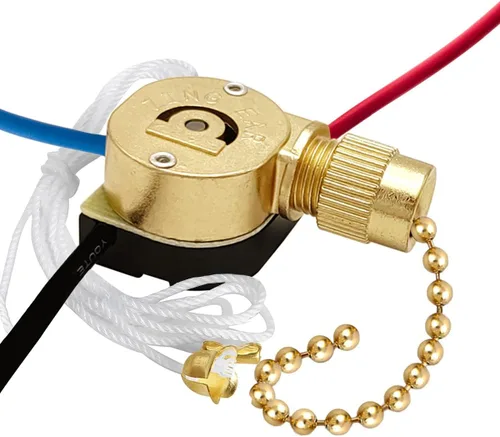 Vista 8 de Interruptor de ventilador de techo Zing Ear ZE-110M Interruptor de luz de cadena de tracción de 3 alambres Interruptor de ventilador de velocidad