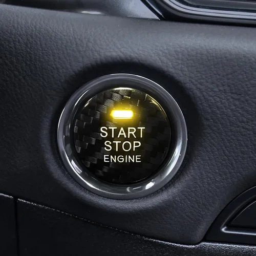 Vista 6 de Tapa de botón de arranque de fibra de carbono real, compatible con Mazda 3 6 CX-5 CX-9 MX-5 Miata, accesorios de decoración para botón de arranque