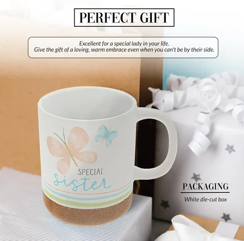 Vista 3 de Pavilion - Taza de café de 16 onzas, 16.0 fl oz, taza de té, a rayas, fondo esmaltado, acuarela, mejor amiga, amiga, mamá, abuela, hermana, hija