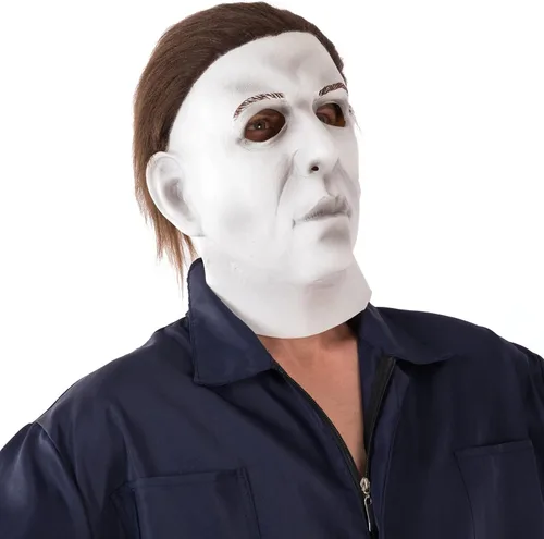 Vista 3 de nezababycos Máscara de Michael Myers de Halloween para adultos accesorios de disfraz de terror realista mata máscara para fiesta de trucos