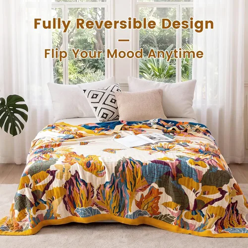 Vista 34 de MSGKV - Manta bohemia/primaveral de algodón para sofá y sala de estar, de gasa acogedora, de 50 x 60 pulgadas 50"x60" Cotton Throw, Woven Bird