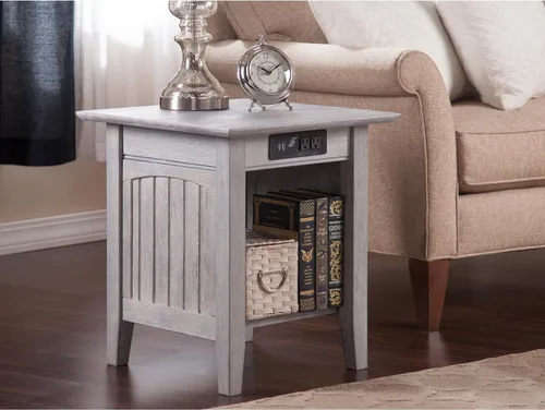 Vista 2 de Mesa Atlantic Furniture AH13312 Nantucket, mesa auxiliar, Madera, Driftwood