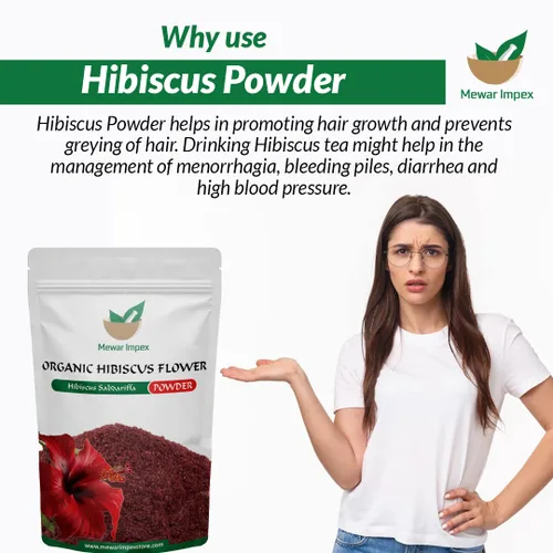 Vista 3 de Polvo de hibisco 100% orgánico (3.53 oz) Gudhal para paquete facial y cabello opaco y cuero cabelludo seco, promueve el crecimiento del cabello