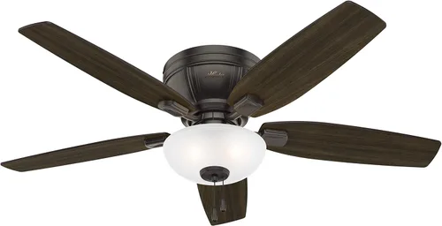 Vista 12 de Hunter Fan Company 53380 Kenbridge Ventilador de techo con luz, grande, acabado de níquel cepillado de 52 pulgadas