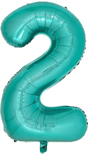 Vista 10 de Globos de color verde azulado con el número 0 de 40 pulgadas, globos grandes de papel de aluminio azul turquesa para mujer, decoraciones