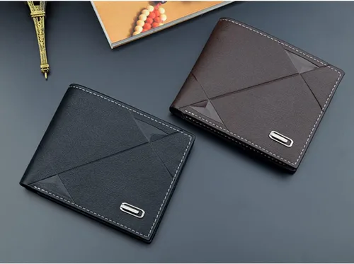 Vista 5 de SHERCHPRY 2 unids titular multi pequeño con cremallera Billfold multifuncional moda bolsillo hombre cartera cuero monedero, Imagen 1x2pcs, Moda