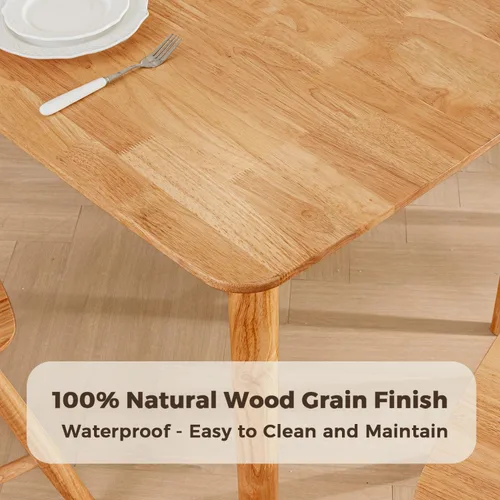 Vista 4 de DELAVIN Mesa de cocina moderna de mediados de siglo de 47.2 pulgadas, mesa de comedor de madera, mesa de cocina rectangular de madera, mesa de Negro