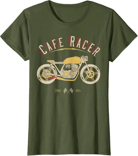Vista 69 de Camiseta Cafe Racer - Old School - Camiseta de motocicleta vintage Negro