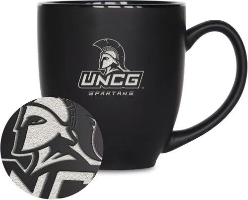 Vista 156 de Rico Industries - Taza de cerámica mate negra con grabado láser estándar de 15oz para NCAA (escuelas T & U) - Para bebidas calientes o frías