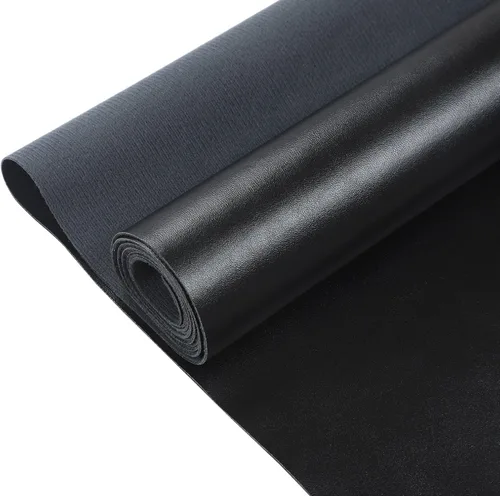 Vista 3 de Picheng Hojas de cuero sintético de vinilo: tela de piel sintética lisa negra impermeable de 54 x 36 pulgadas, tapicería de vinilo suave sintético