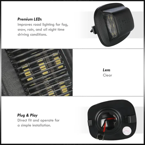 Vista 4 de AJP Distributors Juego de luces LED SMD blancas para placa de matrícula para parachoques trasero, compatible con Xterra Frontier WD22 D22 1994 1995