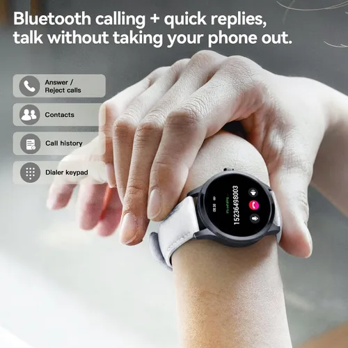 Vista 4 de Relojes inteligentes para mujer, rastreador de fitness HD de 1.27 pulgadas (respuesta/hacer llamadas), más de 120 modos deportivos con monitor