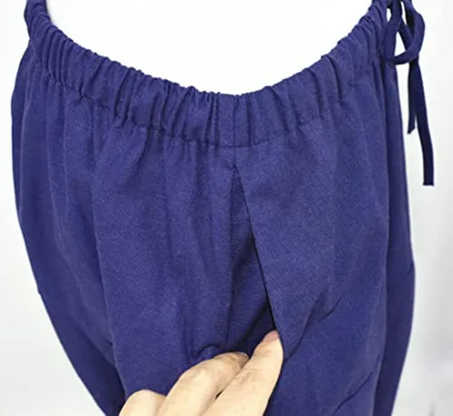 Vista 4 de perdontoo Men's Casual Baggy Drawstring Hippie Boho Aladdin Harem Pants