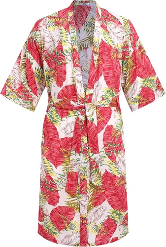 Vista 4 de COOFANDY Men's Lightweight Kimono Robe Japanese Bathrobes Open Front Long Cardigan Cloak with Belt