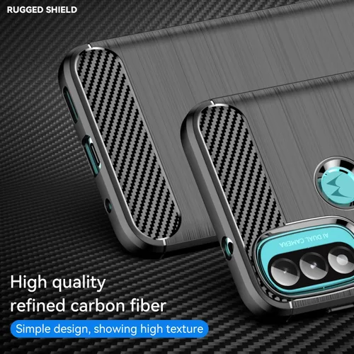 Vista 5 de Asuwish Funda de teléfono para Moto E20/E30/E40 con protector de pantalla de vidrio templado y accesorios para celda, goma de silicona TPU suave