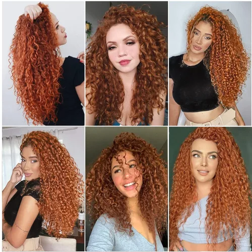 Vista 5 de GoGo Curl Crochet Hair 18 pulgadas onda de agua pelo sintético bohemio ganchillo trenzado jengibre onda profunda extensiones de cabello trenzado