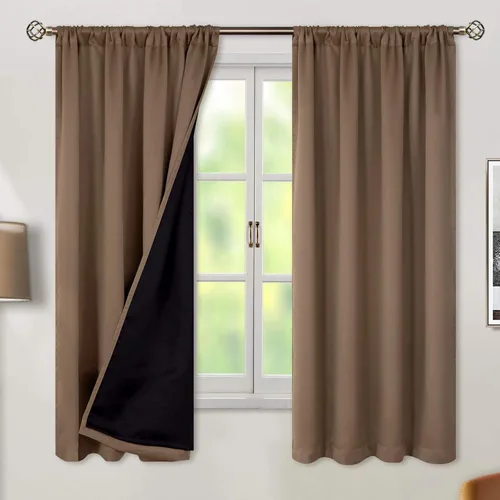 Vista 62 de BGment - Cortinas opacas para sala de estar de 63 pulgadas de largo, juego de 2 paneles, cortinas para oscurecer toda la habitación, cortinas
