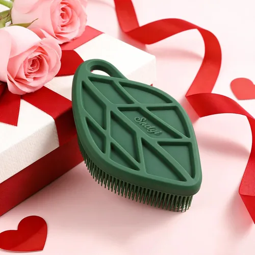 Vista 5 de Sndyi Exfoliante Corporal de Silicona Navideño, Edición Limitada Cepillo de Ducha en Forma de Hoja para Limpieza Suave y Exfoliación, Cepillo