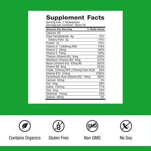Vista 2 de Dr. Schulze's SuperFood Plus Concentrado de vitaminas y minerales a base de hierbas Nutrición diaria Sin gluten y sin OMG Vegano 14 onzas