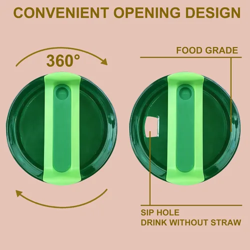 Vista 3 de Stanley - 2 tapas de repuesto para vasos Stanley de 40 onzas, a prueba de derrames y salpicaduras, accesorio para vaso Stanley Quencher (verde)