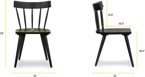 Vista 2 de POLY & BARK HAVA 300000 silla de comedor Negro