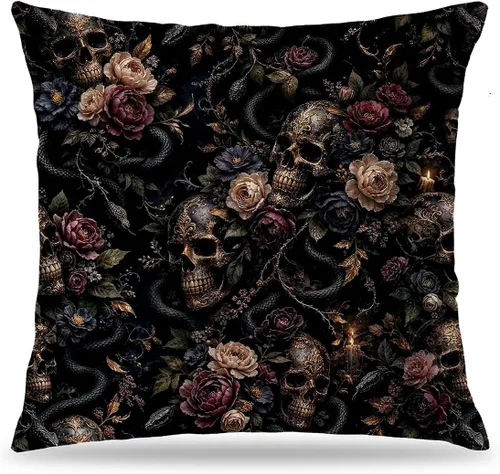 Vista 13 de Fundas de Almohada Gótica de Polilla y Mariposa 18x18, Fundas de Almohada Celestial de Luna de Academia Oscura para Sofá, Decoración Gótica