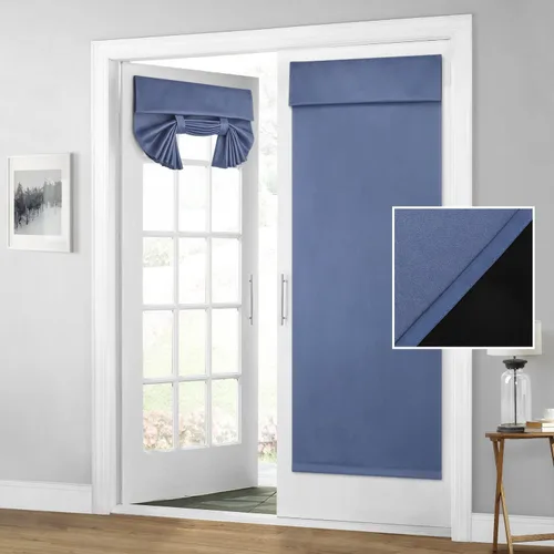 Vista 26 de HOMEIDEAS Cortinas 100% Opacas para Luces Laterales de Puerta Principal, Cubierta de Ventana de Puerta de Aula, Persianas de Privacidad