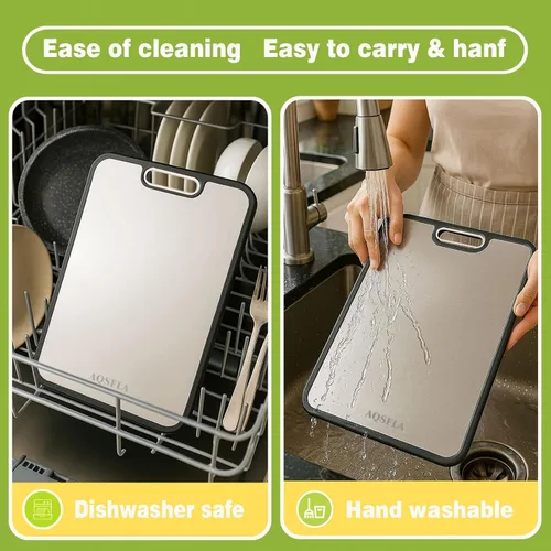 Vista 7 de [Usado] Tablas de cortar para cocina Tabla de cortar de acero inoxidable tablas de cortar de acero para cocina de doble cara de acero