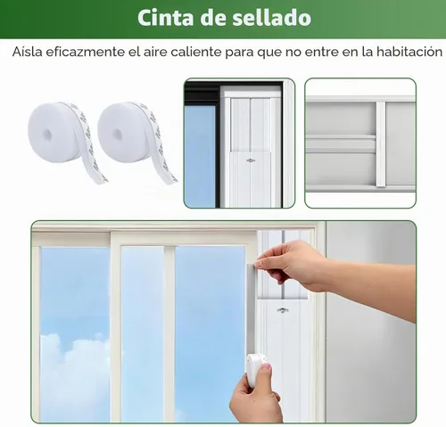 Vista 8 de Kit de ventilación de aire acondicionado portátil mejorado para puerta corrediza con filtro de acoplador 4 en 1, adecuado para manguera de escape