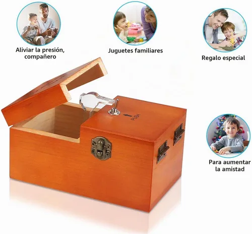 Vista 5 de HRLORKC Caja inútil con sorpresas Caja de madera inútil totalmente ensamblada juguete para adultos y niños