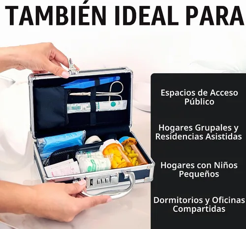 Vista 9 de Vaultz Estuche de medicina con bloqueo, maletín de almacenamiento portátil