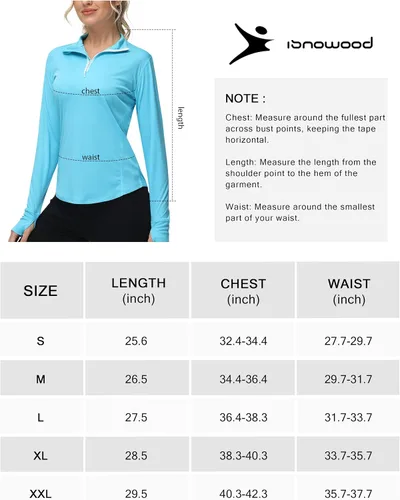 Vista 6 de Women's Long Sleeve UPF 50+ UV Sun Protection Shirts Rash Guard Swim T-ShirtHoodie Quick Dry for Outdoor Hiking